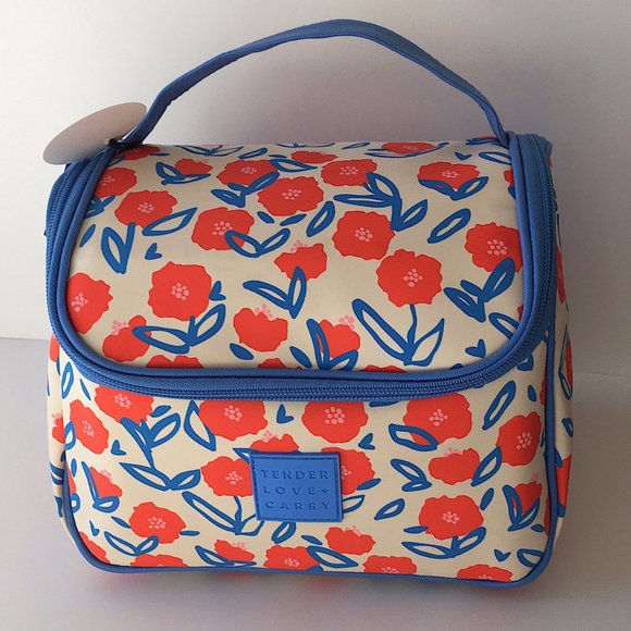Tender Love + Carry Handbags - Tender Love + Carry Gambit Toiletry Weekender Bag - Red/Blue Floral